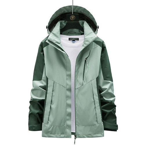 Women's Spring and Autumn Thin Men's Outdoor Fat and Big Waterproof Windproof Jacket Single Layer Outerwear Four Seasons Mountaineering Clothing