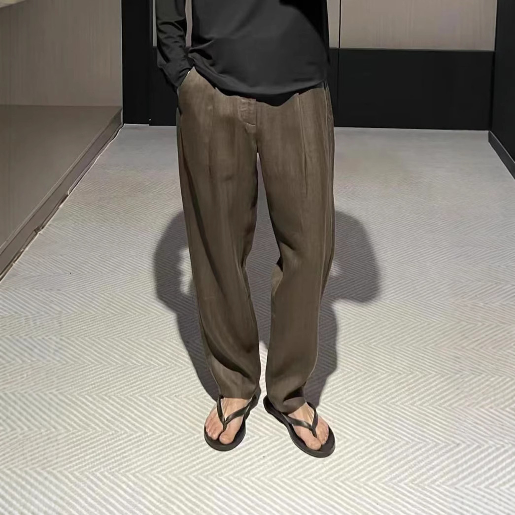 Men's silky quick dry summer thin solid sports trousers for leisure