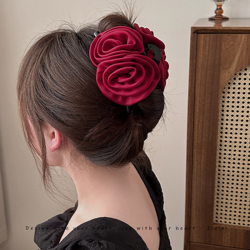 Flores rascar flores clip de cabello hembra cártamo rascar detrás del cerebro clip de pescado clip de cabello toque para el cabello