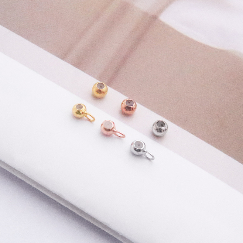 s925 sterling silver silicone with ring positioning bead adjustment bead diy necklace bracelet telescopic bead accessories cross-border wholesale