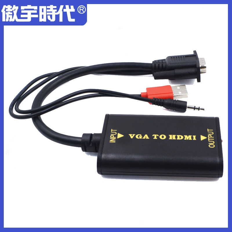 Преобразователь VGA в HDMI с аудио входом и питанием по USB, конвертер VGA в HDMI для аудио-видео