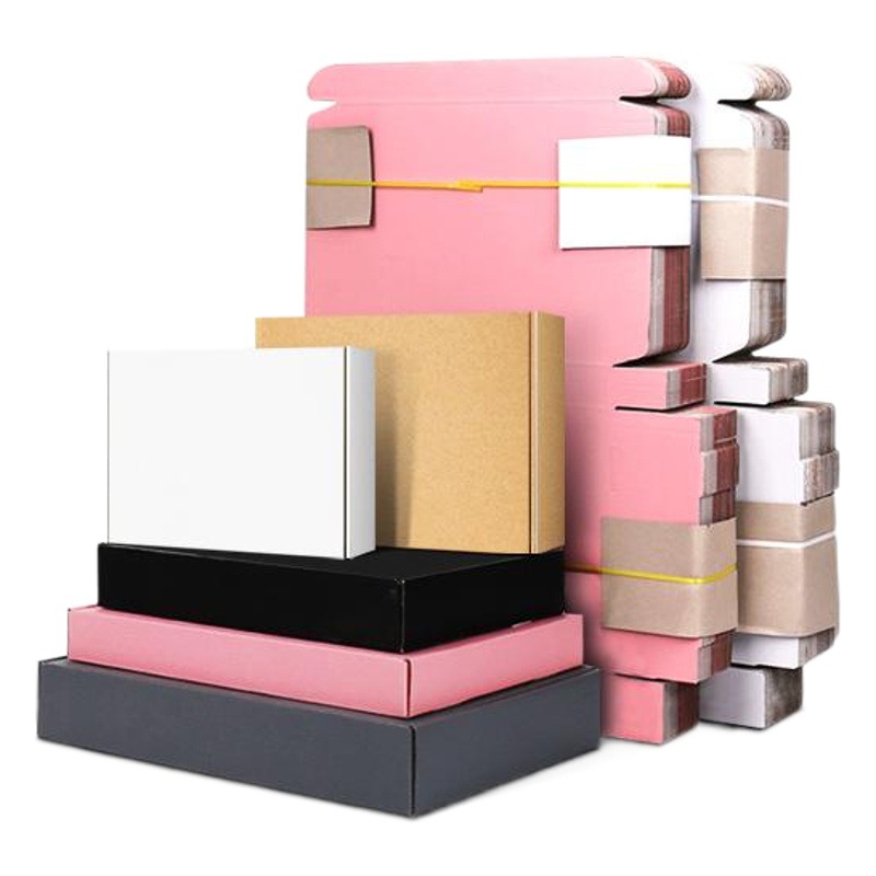 Caja de máquina de avión de color, impresión de caja de papel, caja de embalaje de ropa rosa en blanco y negro, caja de papel corrugado de papel kraft, caja de embalaje exprés
