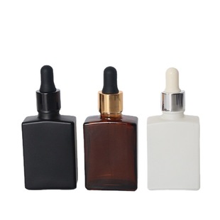 Spot Brown 30ml Rectangular Bottle Cosmetic Essential Oil Dropper Bottle 30ml Flat Square Glass Bottle