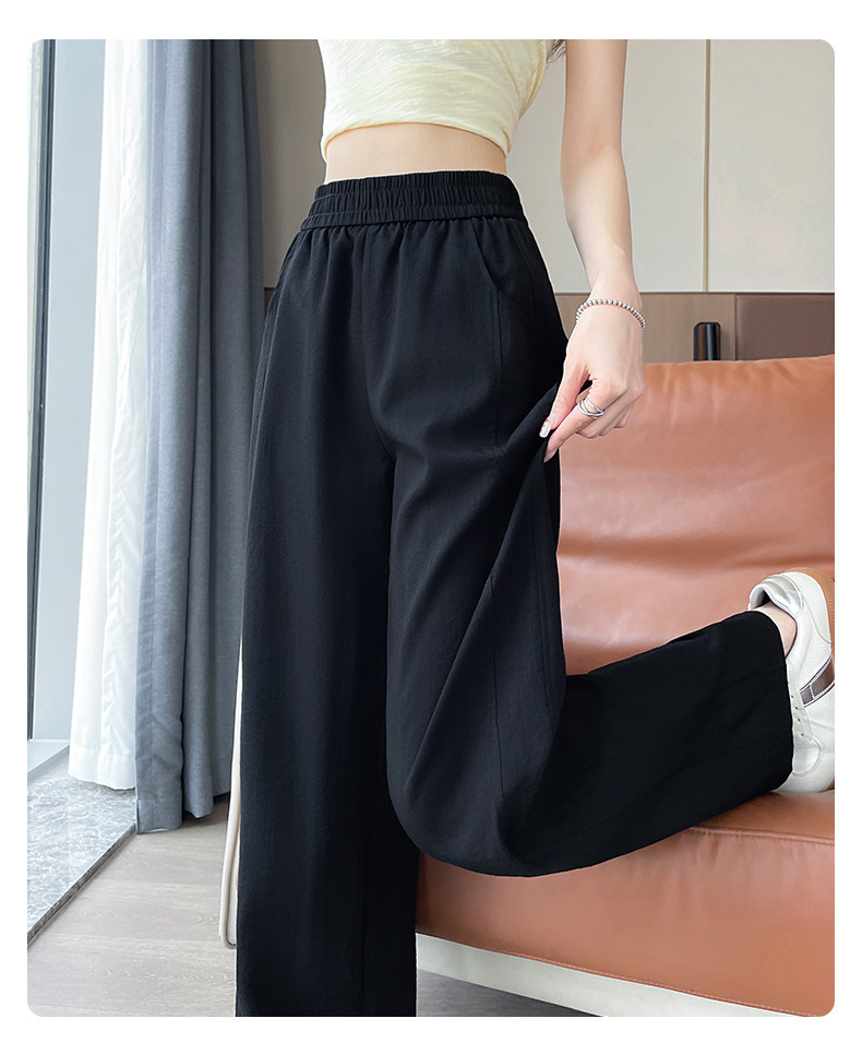 Quần culottes nữ ống rộng cạp cao chất liệu mềm mỏng mùa hè — màu xanh nhạt chi tiết 12