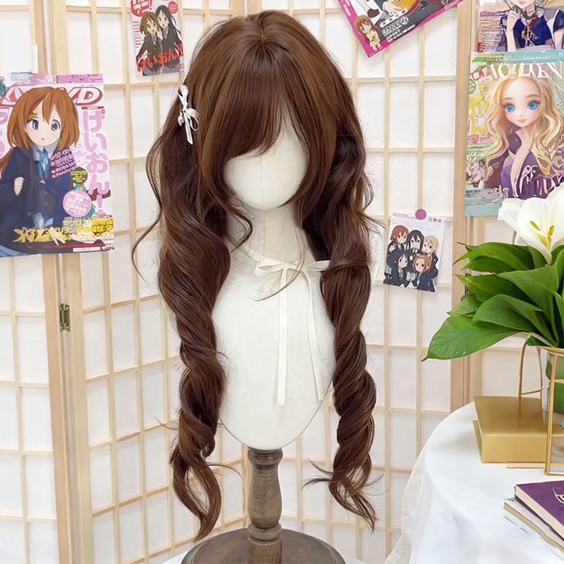 Full Wig for Women Japanese Style with Bangs Long Curly Jellyfish Lolita Sweet Roman Curly Full Wig