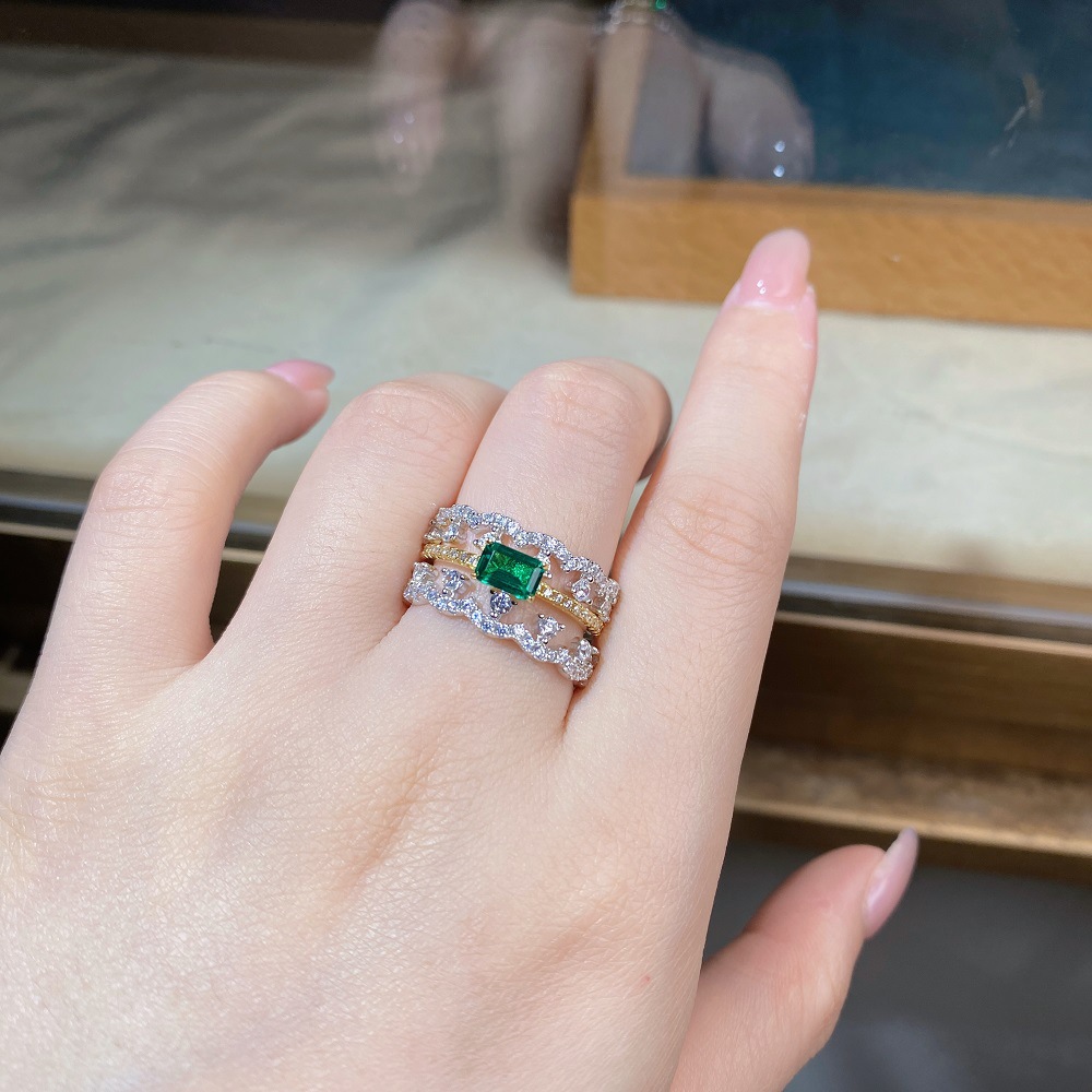 Simple Style Bear Sterling Silver Inlay Zircon Rings 1 Piece