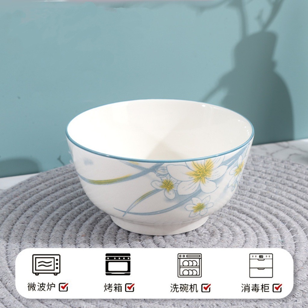 Tazón de arroz de cerámica de 5 pulgadas para el hogar tazón de ensalada de tazón de piedra de lluvia creativa de alta apariencia Hot ins comer tazón