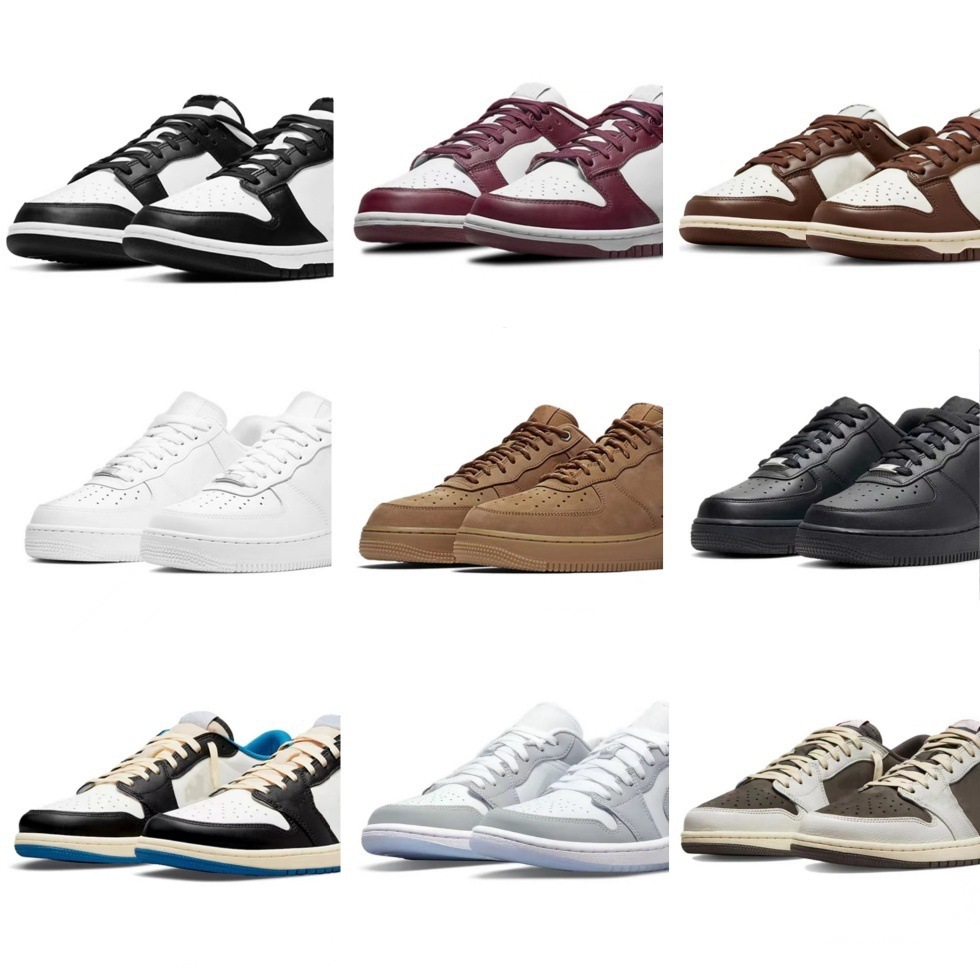Putian Pure White Air Force One Dunk Panda AJ1 로우탑 번개 바브 다용도 스포츠 남성용 농구화