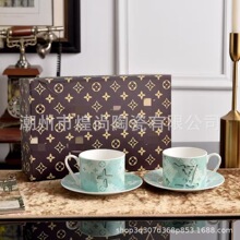 欧式轻奢驴家骨瓷咖啡杯碟情侣咖啡杯碟下午茶杯碟乔迁礼品礼盒