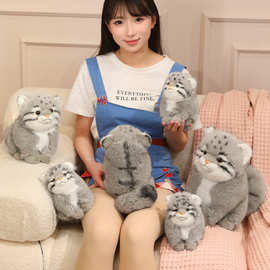圆滚滚小猛兽兔狲公胖猫咪毛绒玩偶软乎乎胖乎乎毛团子喵喵雪豹
