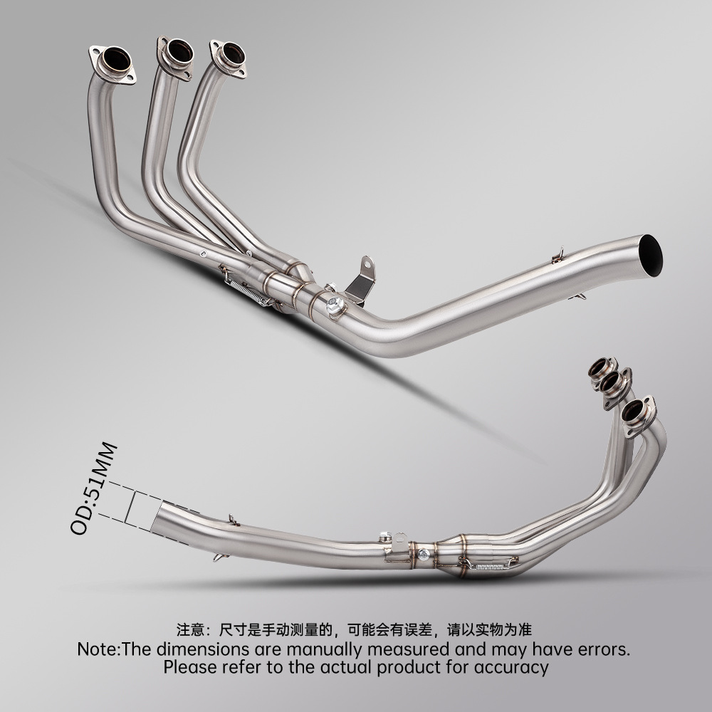 Mt09 Full-Section Exhaust Pipe Modification, Double Oxygen Port Front and Rear Muffler, Non-Destructive Installation 2021-2024