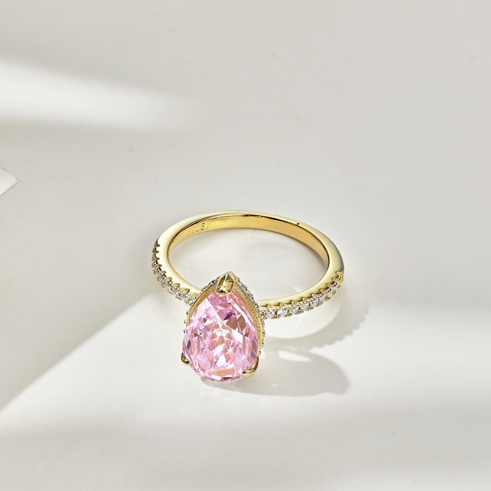 Water Droplets Pattern Women's Gender 925 Sterling Silver Zircon Water Droplets Rings