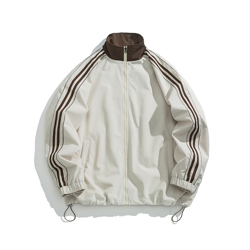 Herenjas 2024 Nieuwe Jeugd Dunne Losse Drie Bar Sport Hoodie Winddichte Jas_voghion.com