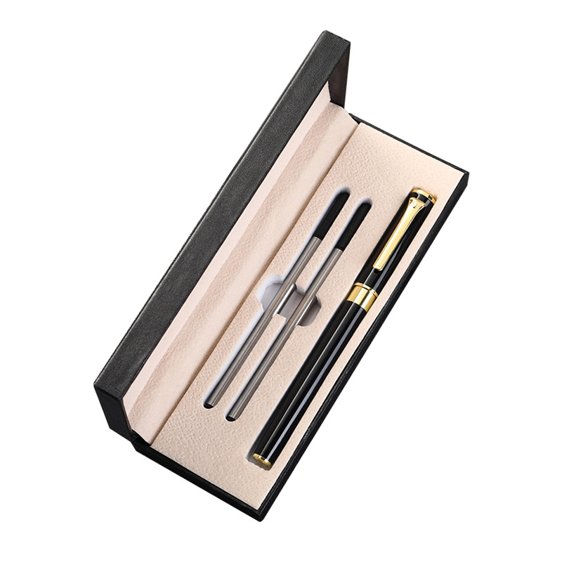 Pluma de la perla pluma de metal pluma de firma de negocios caja de regalo traje pluma de regalo de alta gama impresión letras logotipo de publicidad pluma de gel