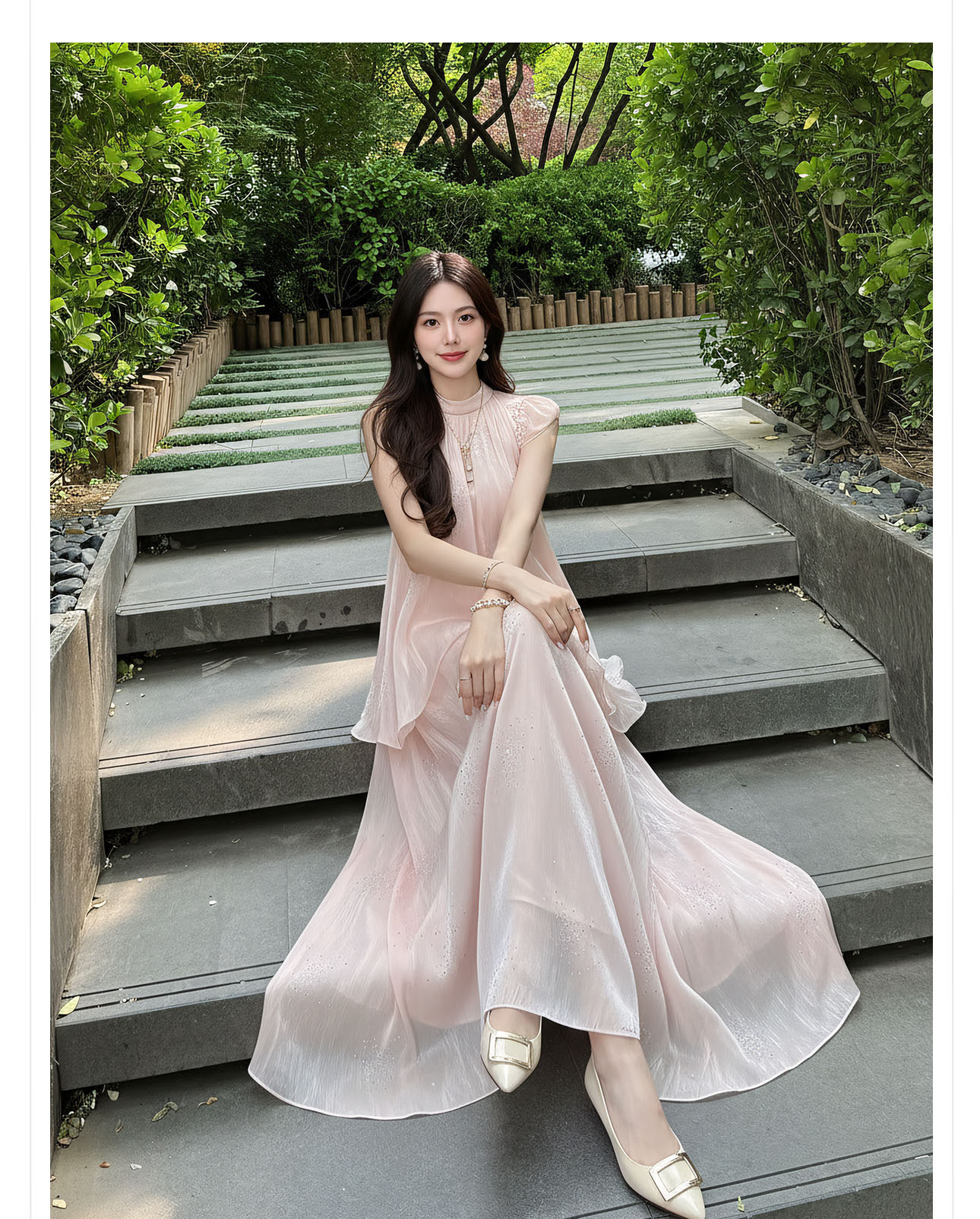 Bộ áo ren hoa + chân váy đính đá hai mảnh phong cách tân cổ điển — Trang chủ, bộ đồ, nửa váy chi tiết 3
