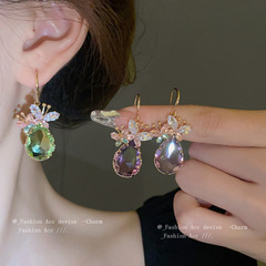 Korean Fashion Diamond Butterfly Drop Earrings, Lightweight Luxury Unique Earrings for Women, Elegant and High-End Earrings, Wholesale