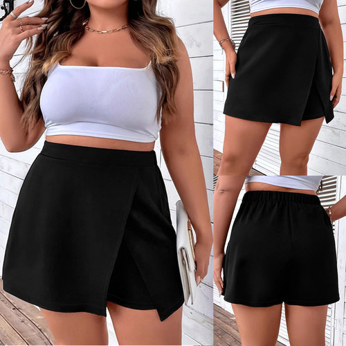 Large size women's Fashion irregular Half skirt pants women's culottes