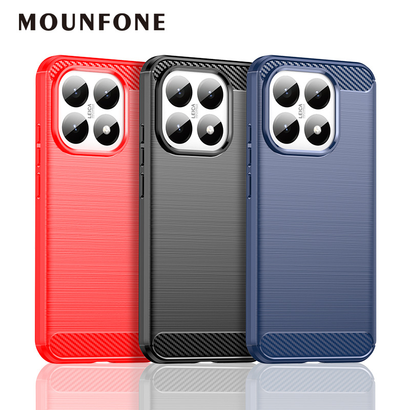适用小米15T手机壳 小米15T Pro拉丝碳纤维TPU手机壳保护套
