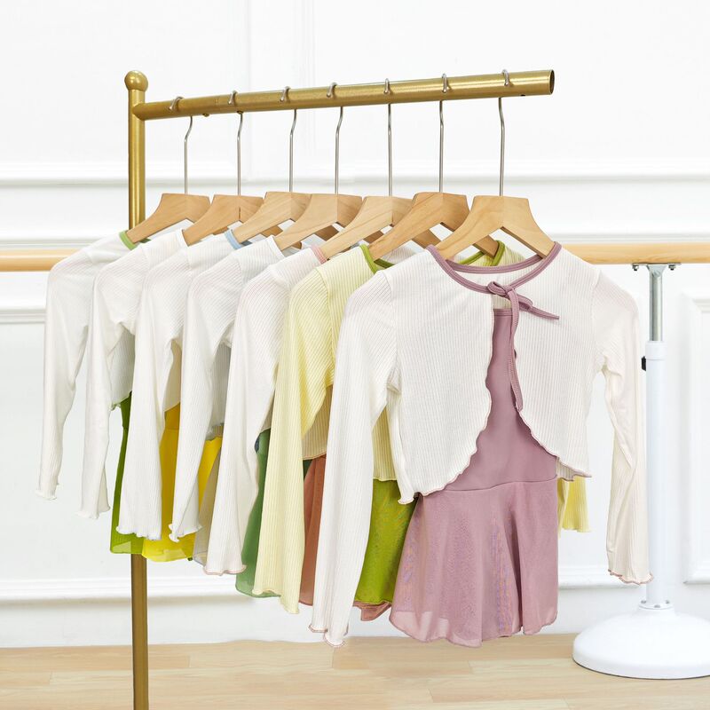 Children's Dance Thin Coat Small Shawl Strap Cardigan Ballet Outer Long Sleeve Practice Dress Slip Skirt suit