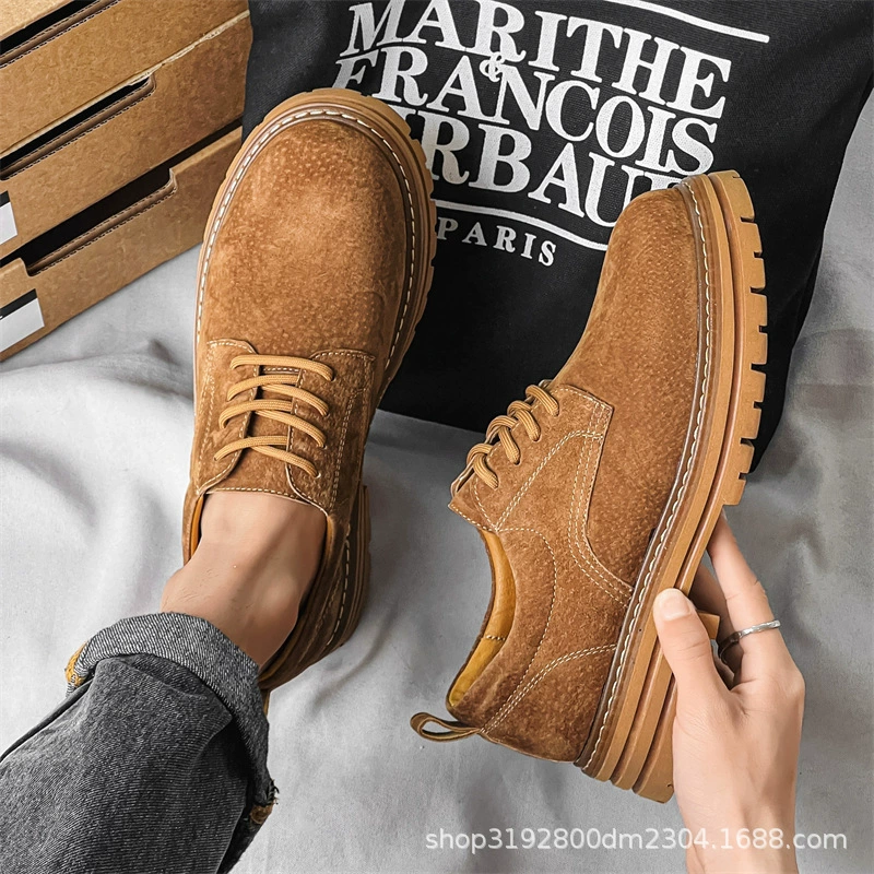 2409 мужская обувь 2024 новый дикий кожаный ретро в британском стиле