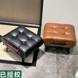 CH皮包凳入户换鞋凳家用进门矮凳门口穿鞋坐凳客厅沙发脚踏皮质小