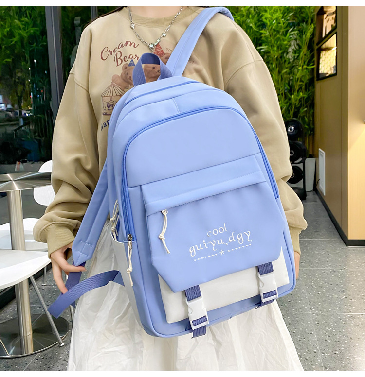 Zaini per bambini Zaino per studenti in quattro pezzi Zaino da viaggio per il tempo libero di grande capacità alla moda di nuovo stile Zaino semplice in tinta unita_voghion.com