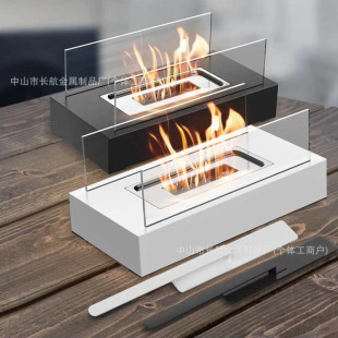 Cross-Border Alcohol Fireplace Outdoor Portable Small Stove Interior Decoration Portable Desktop Real Fire Wholesale Heating