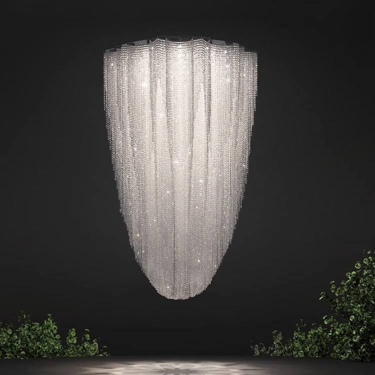 Wedding crystal chandelier, light luxury crystal pendant for duplex houses, villas, hotels, and large artistic designer staircases