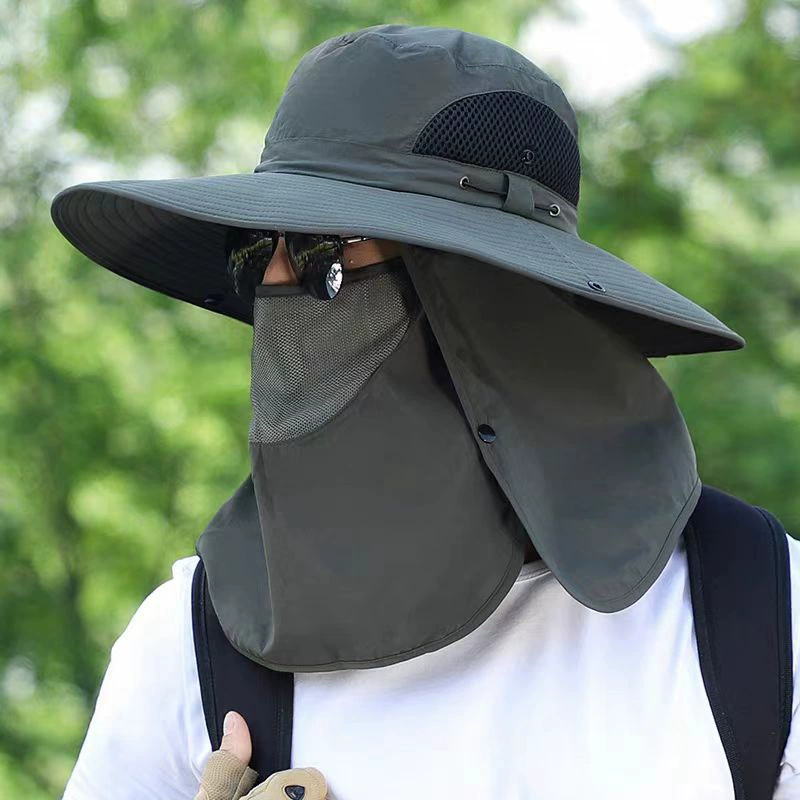 Travel sun hat, summer breathable mask solar-powered, with neck protection