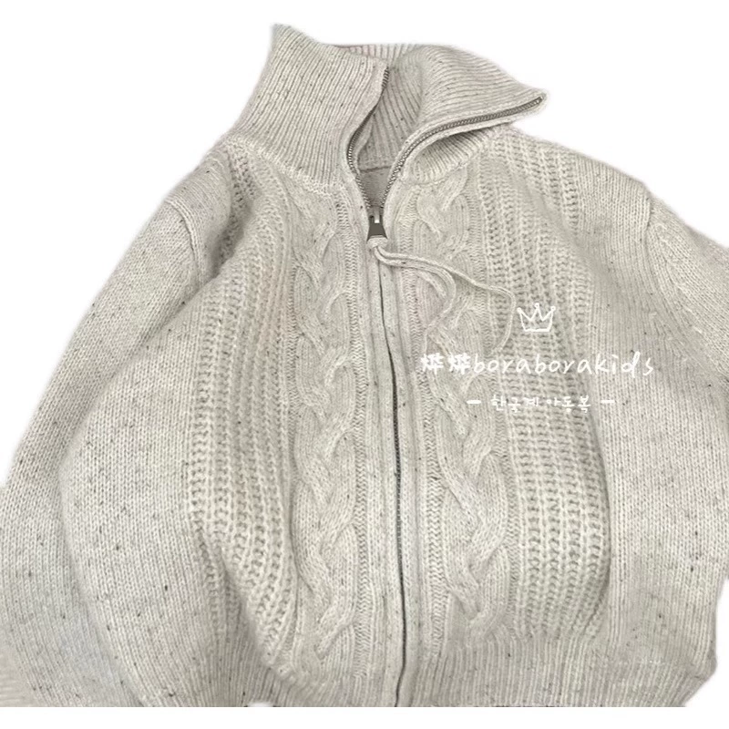 Летняя одежда, демисезонный свитер, детская связаная down jacket, кардиган на молнии, детская одежда, для подростков