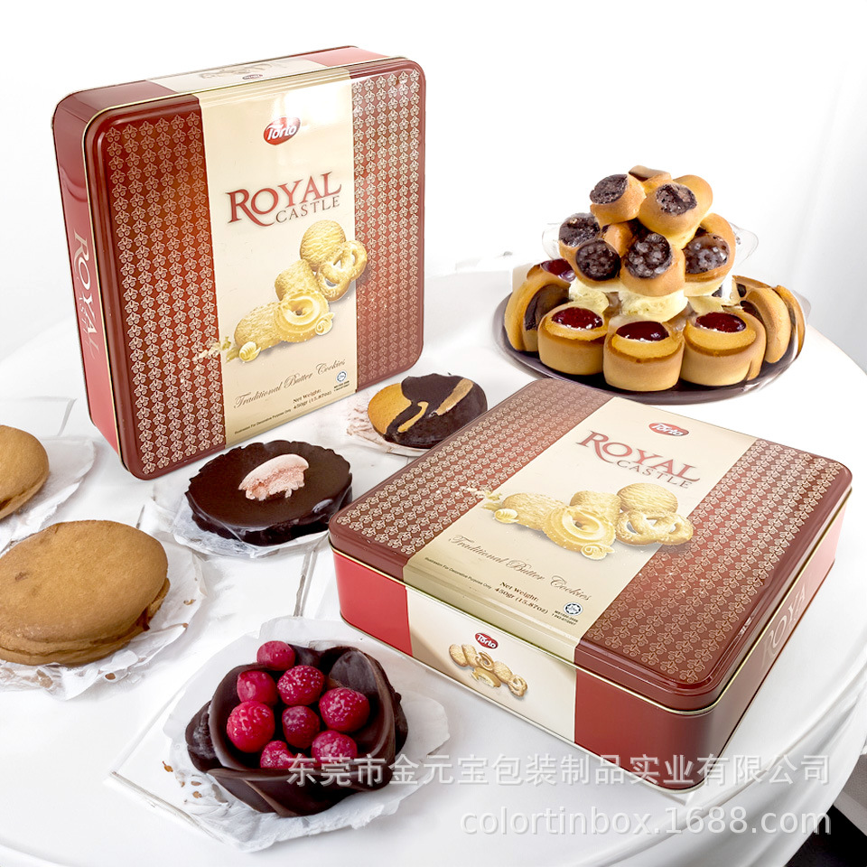 厂家供应月饼铁盒方形马口铁空盒双层糖果曲奇饼干罐食品金 属包