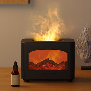 Cross-border desktop simulation fireplace flame aroma diffuser ultrasonic timing humidifier creative atomizer atmosphere light