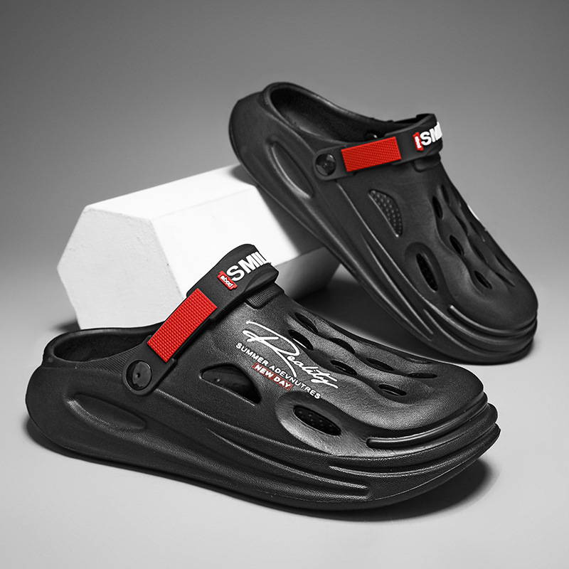 Zapatos perforados para hombres de verano antideslizantes para conducir zapatillas de playa transpirables sandalias