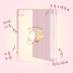 卡通貓咪適用iPad磁吸2021新款亞克力保護套平板帶筆槽11英寸外殼