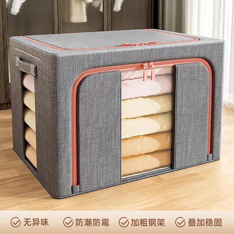 Caja de almacenamiento de ropa de gran capacidad a prueba de polvo gruesa caja de almacenamiento de juguetes de edredón plegable con cubierta