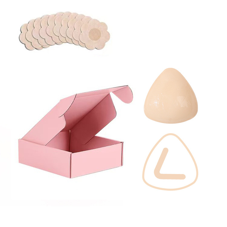 핑크색 상자가 있는 흰색 피부색 + 일회용 젖꼭지 패드 5쌍