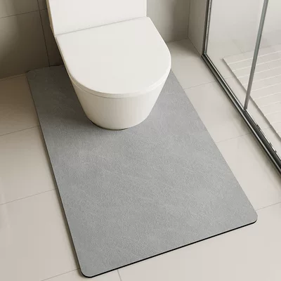 Makeup Room Bathroom Diatomaceous Earth Absorbent Mat, Non-Slip Quick-Dry U-Shaped Mat for Bathroom Entrance and Toilet (Cool pad) - gray-diatom-mud-cushion-u-shaped-u-shaped-55x50cm