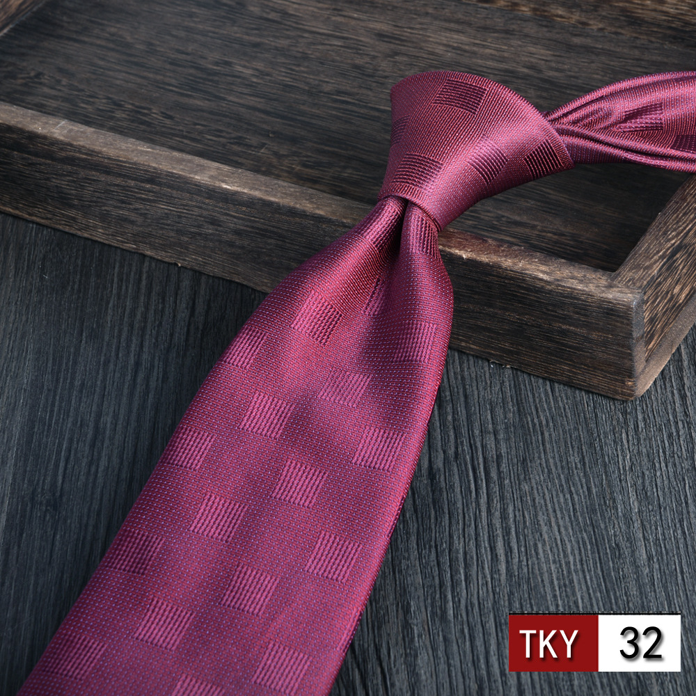 Corbata hombre vestido de negocios profesionales vino rojo novio casamiento Jacquard 8cm mano nueva tendencia spot
