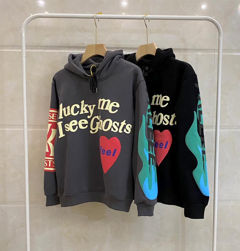 Kanye Kanye Men's and Women's Foam Love Letter Graffiti Printing Fleece-Lovers Jacket