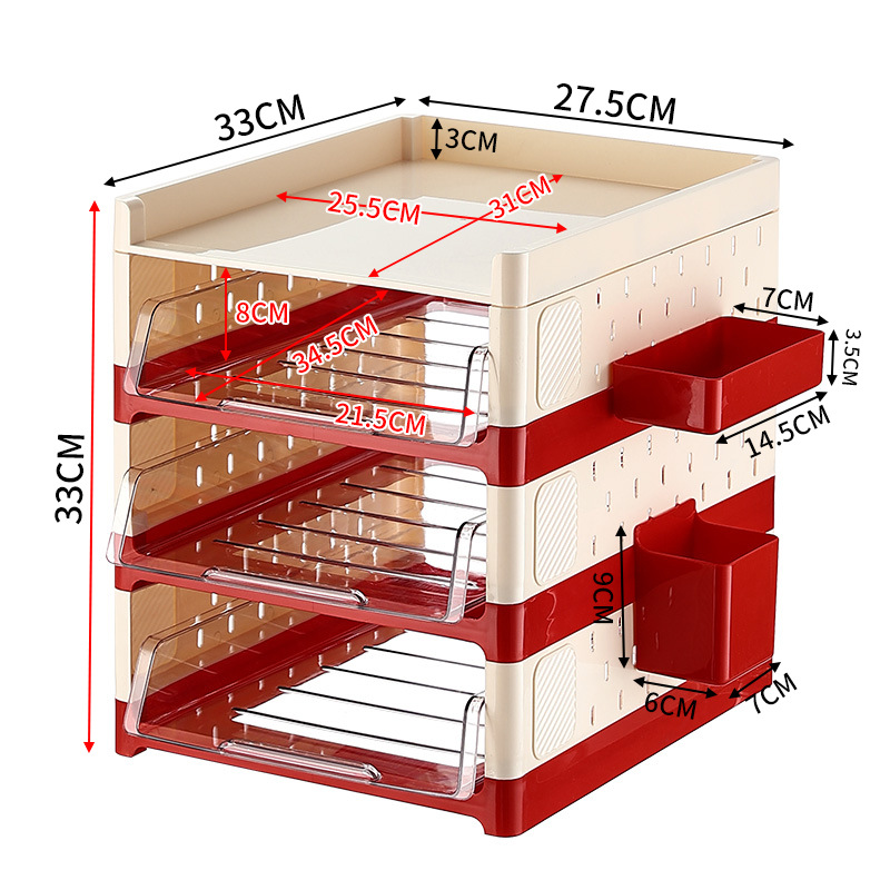 Estante de almacenamiento de escritorio tipo cajón multicapa para organizar archivos de libro estante de almacenamiento de escritorio de estudiantes de oficina