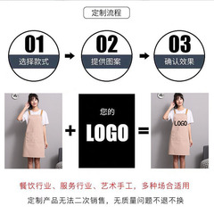 廣告棉麻帆布圍裙印字logo女廚房家用咖啡餐廳火鍋店男工作服批發