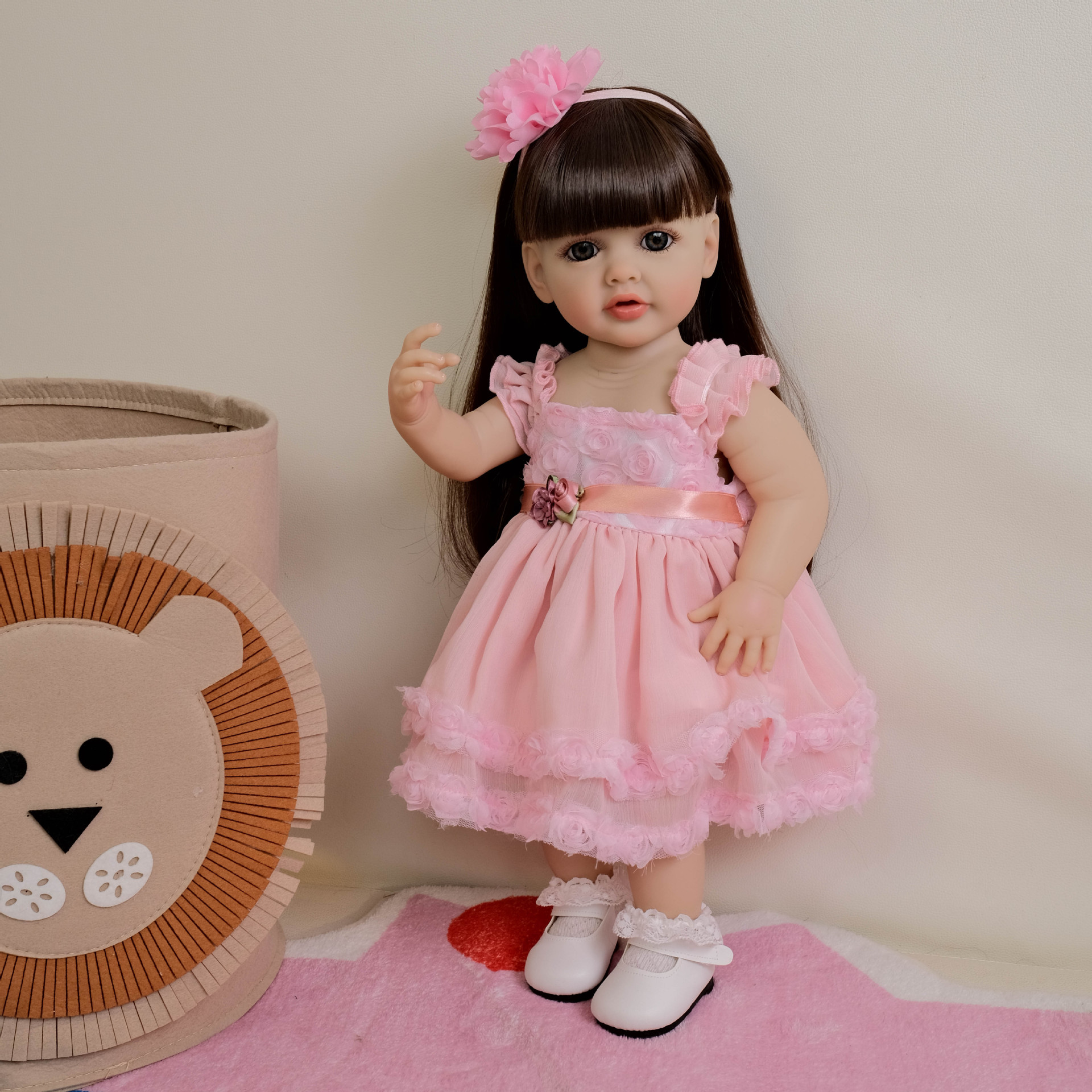 NPK 55 cm todo el polvo de goma flor flor de simulación renacimiento muñeca Betty regalo de Navidad de cumpleaños para niños