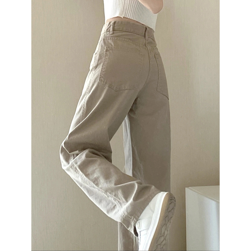 Straight-Leg-Leg Jeans for Women 2025 Autum New High-Waist Slim Khaki Small Narrow Version Drapedy Wide-Leg Pants Straight-Leg-Leg Jeans for Women 2025 Autum New High-Waist Slim Khaki Small Narrow Version Drapedy Wide-Leg Pants