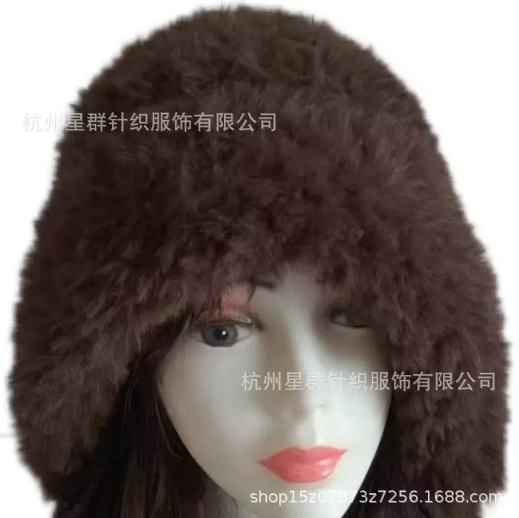 针织女式毛绒保暖帽尺寸58-60cm休闲；时尚保暖量大从百搭二合一