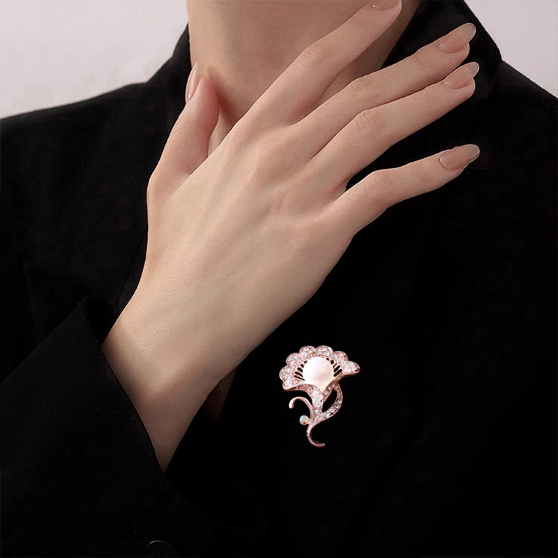 Perlen-tulpen-brosche Mit Strass Für Damen Sakkos Und Mäntel_voghion.com