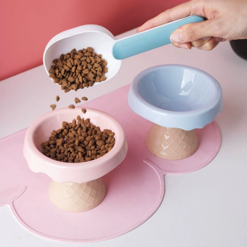 Керамическая миска для кошек Pet bowl ice cream bowl high -foot oblique neck anti -overturning cat food bowl drink water bowl dog bowl wholesale