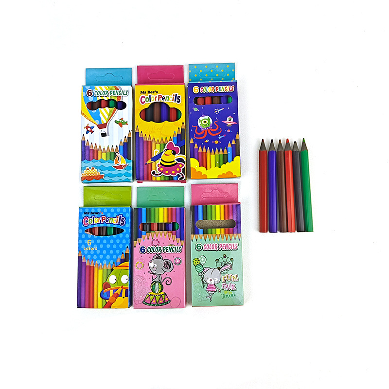 Conjunto de lápiz de pintura en color transfronterizo para estudiantes dibujos animados encantadores frescos papelería lápiz de color 12 colores al por mayor