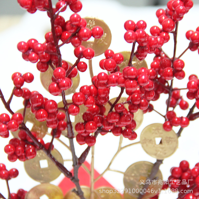 Fortuna árbol rojo fruta árbol simulación paleta fruta dinero árbol primavera Festival Año Nuevo decoración flor salón gabinete elevación Decoración