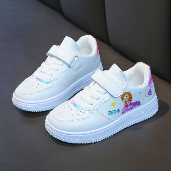 Children's Shoes Girls' 2024 New Spring and Autumn Fashion White Shoes Students Korean-style All-match Soft Sole Board Shoes Children's sneaker