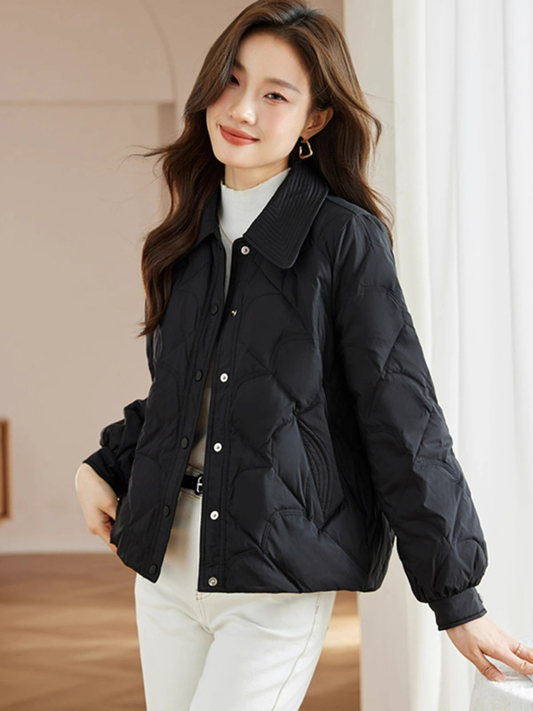 Chanel-Style Short down Cotton Jacket for Women, Winter, Petite, Loose, Casual, Lightweight, New Cotton Coat